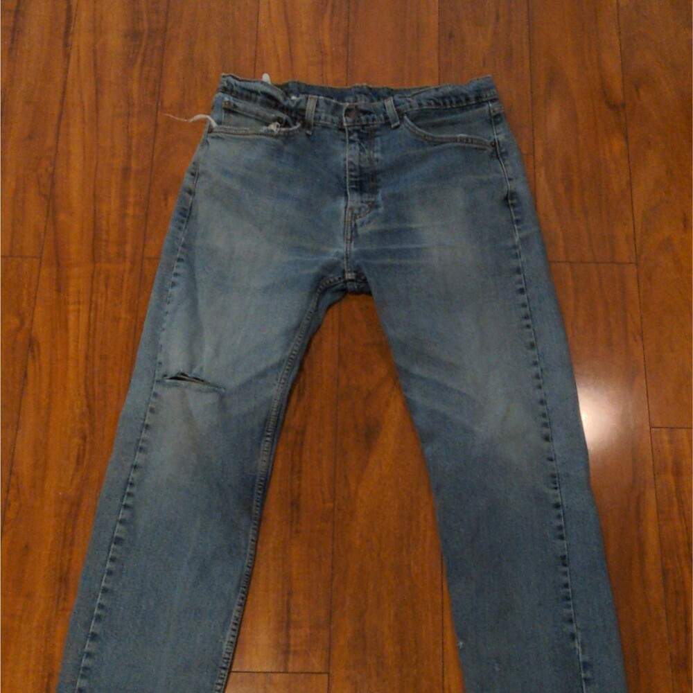 Levi Strauss & Co. 511 Men's Jeans Blue Light Wash Stretch Distressed W36 L34